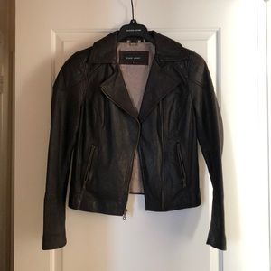 Brown leather jacket